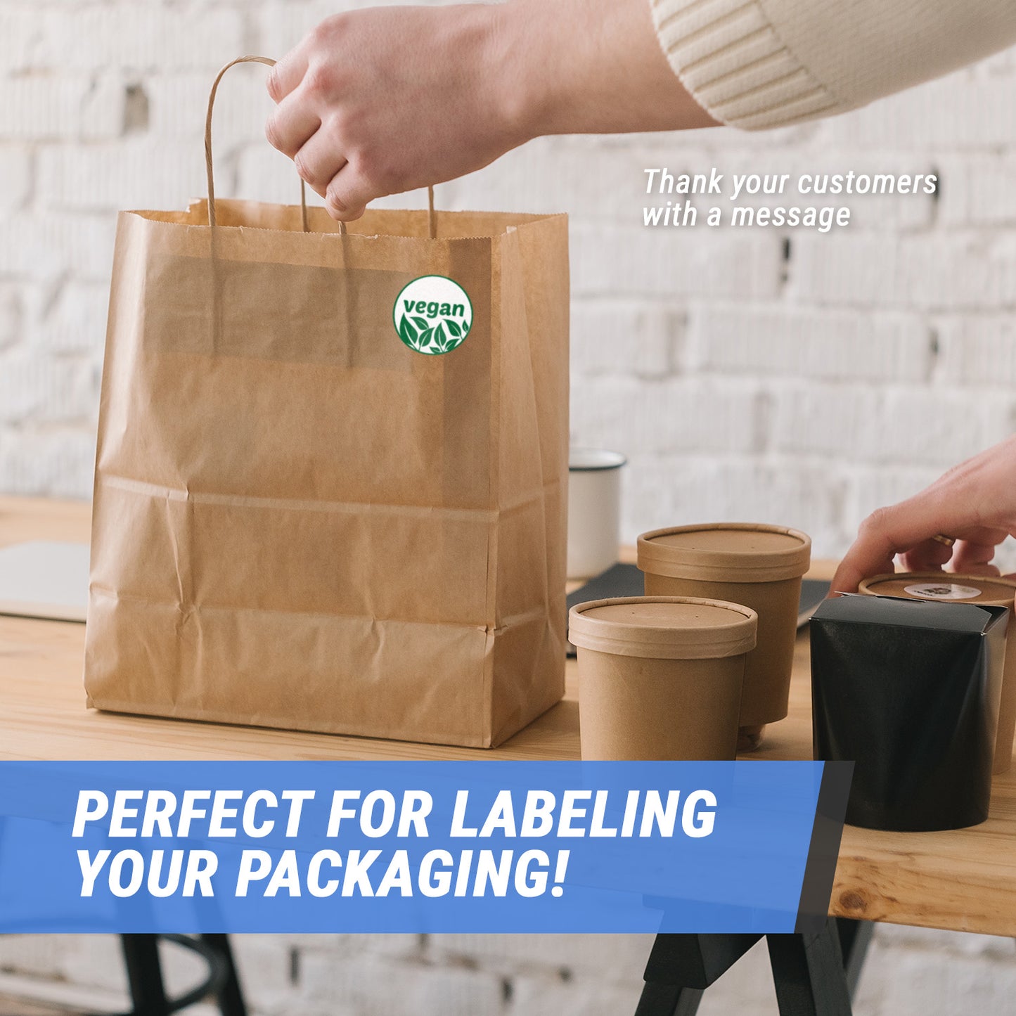 2in Sticker: VeganFood Label Roll