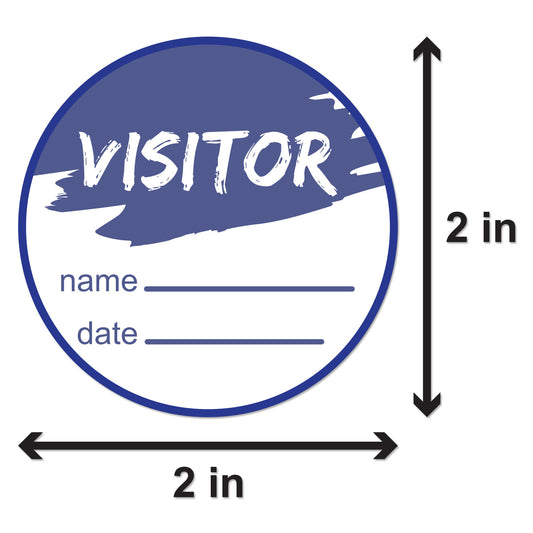 2in Sticker: Write-In Name Visitor ID Label Roll (Blue)