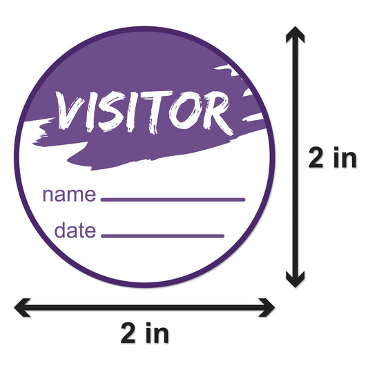 2in Sticker: Write-In Name Visitor ID Label Roll (Purple)