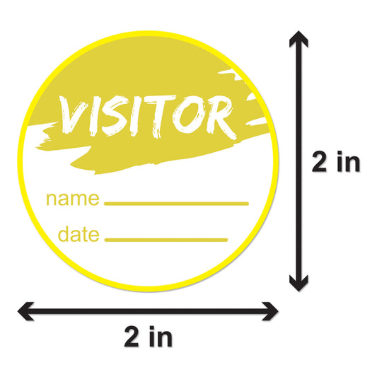 2in Sticker: Write-In Name Visitor ID Label Roll (Yellow)