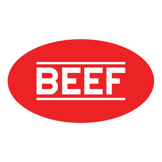 1.75 x 1in Sticker: Beef Food Label Roll