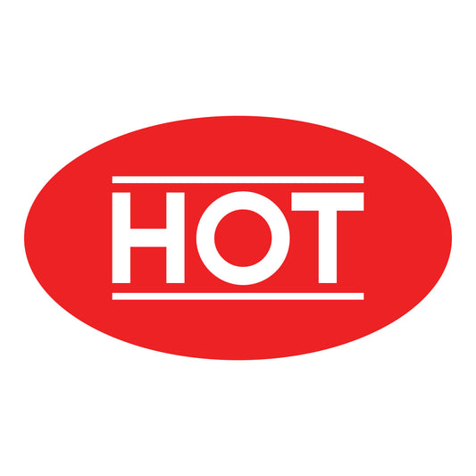 1.75 x 1in Sticker: Hot Food Label Roll