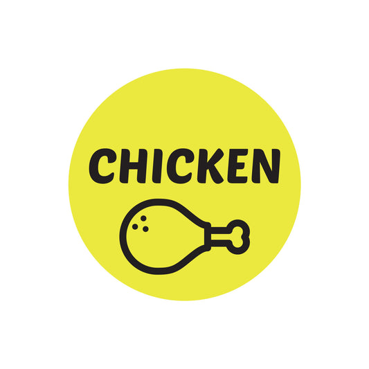 1in Sticker: Chicken Foor Label Roll (Yellow)