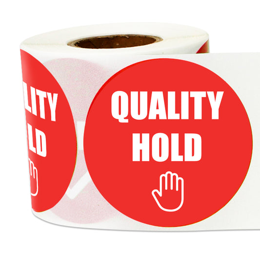 2in Sticker: Quality Hold QC Label Roll (Red)