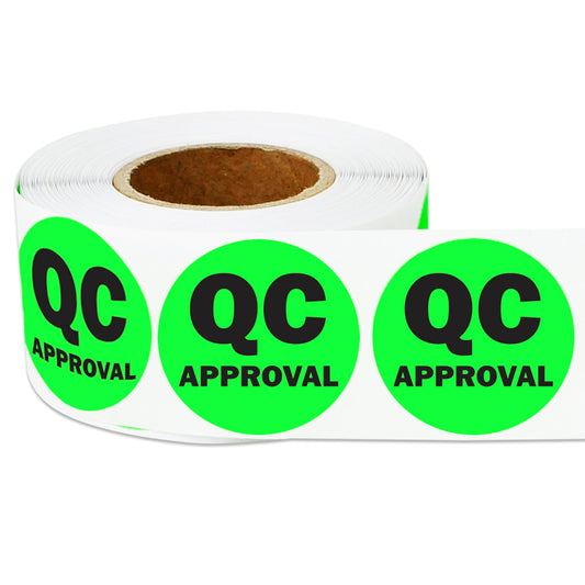 1in Sticker: QC Approval Label (Green)