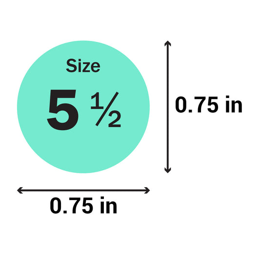 0.75in Sticker: Size 5.5 Clothing and Footwear Label Pack