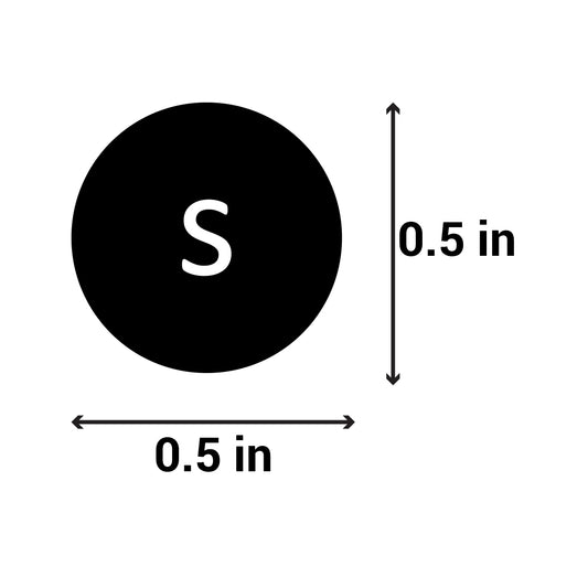 0.5in Sticker: Small Clothing Apparel Label (Size S)