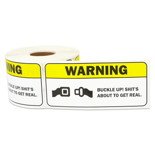 4 x 1.8in Sticker: Buckle Up Vehicle Safety Label