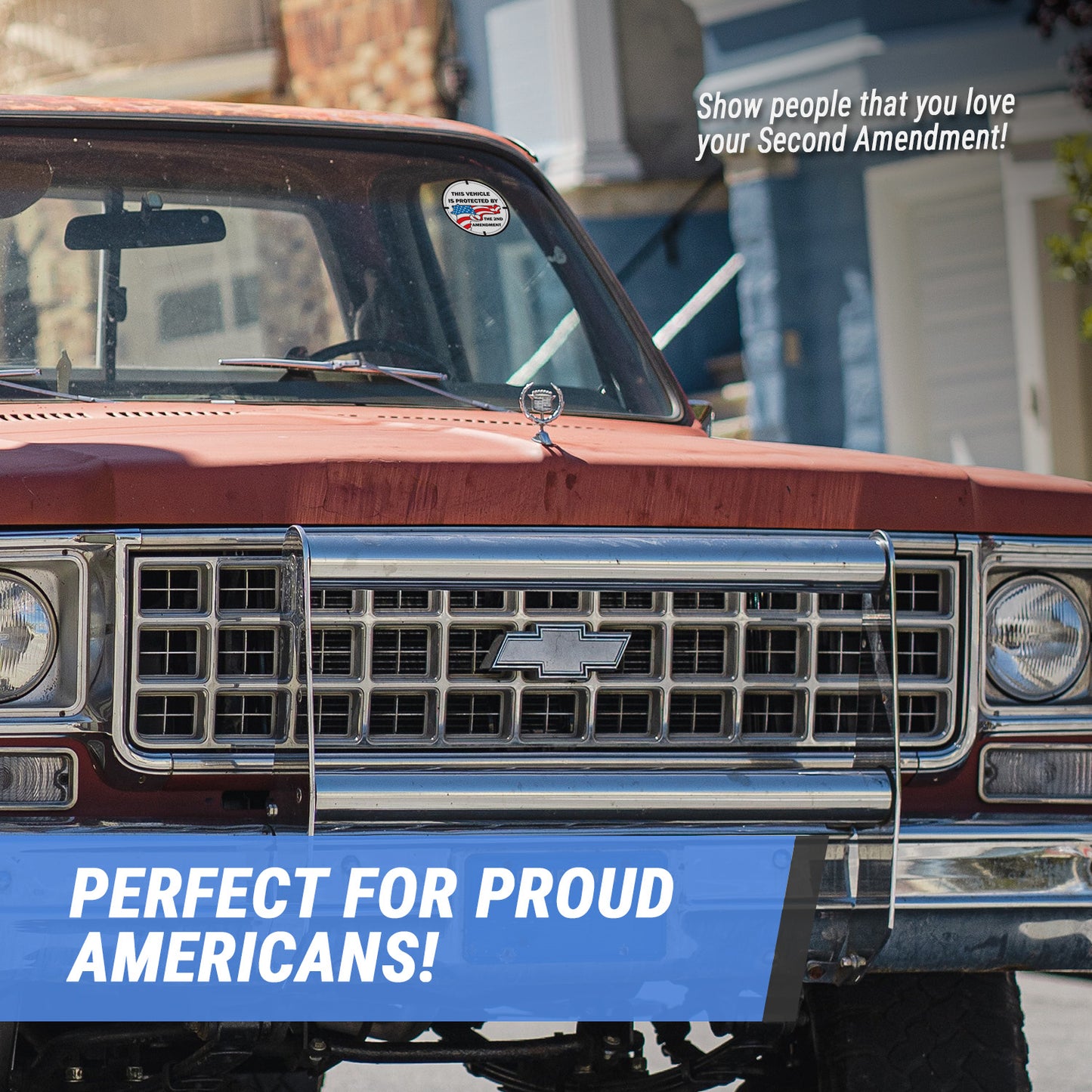 4in Round Sticker: Vehicle Protected by 2nd Amendment Label Roll