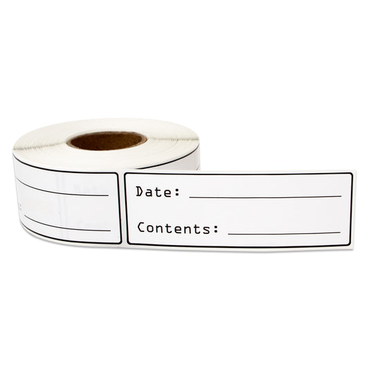 3 x 1in Sticker: Date and Contents Food Storage Label Roll
