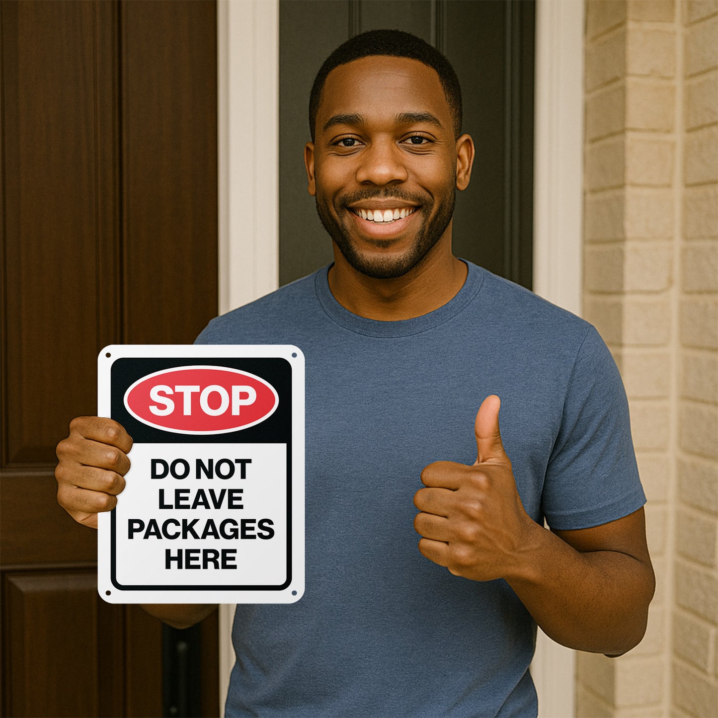 8 x 10in Delivery Sign: Stop! Do Not Leave Packages Here