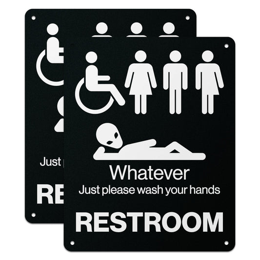 8 x 10in Aluminum Restroom Sign: Please Wash Your Hands
