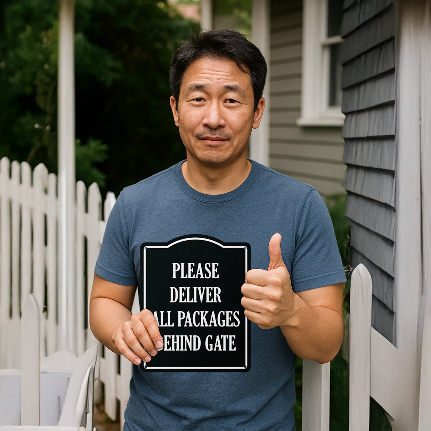 8 x 10in Delivery Instructions Sign: Please Deliver All Packages Behind Gate
