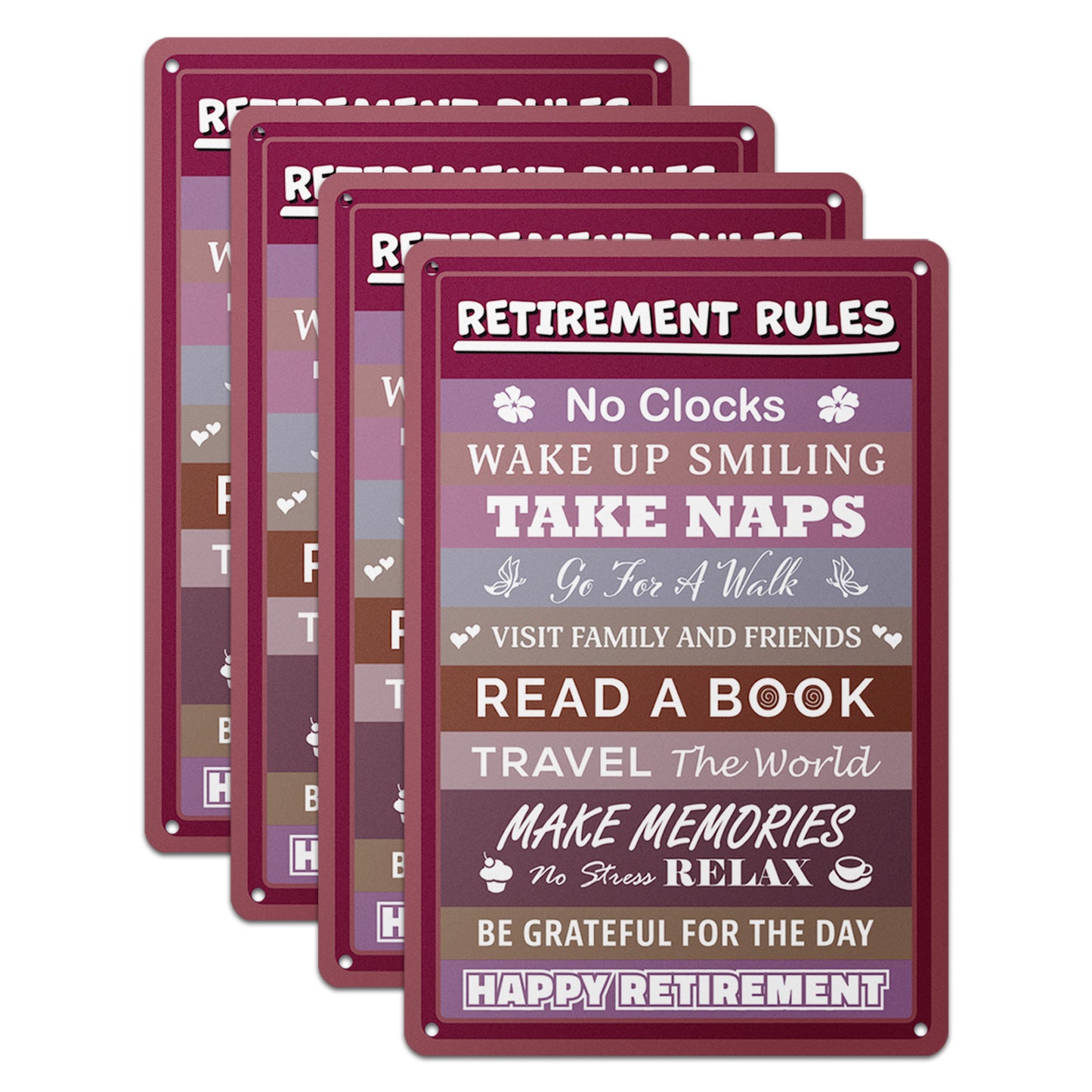 8 x 12in Aluminum Sign: Retirement Rules