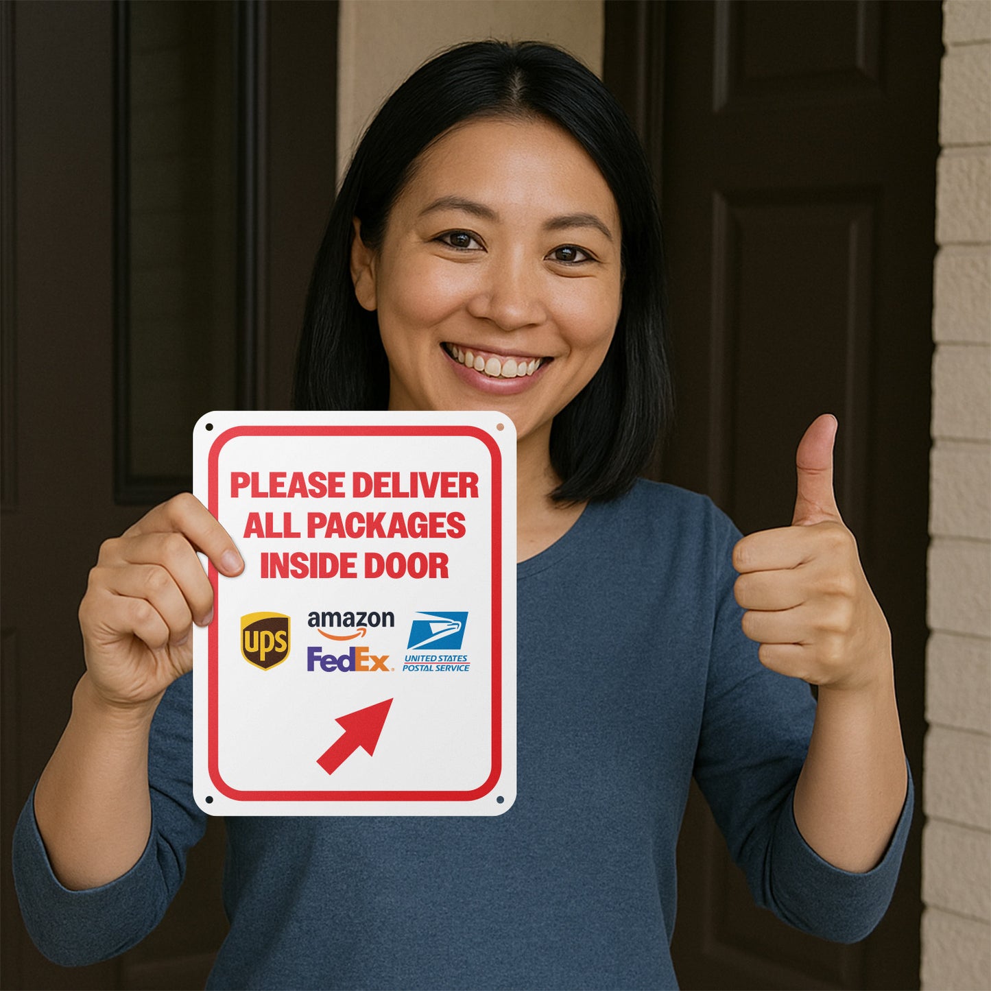 8 x 10in Delivery Sign: Please Deliver All Packages Inside Door