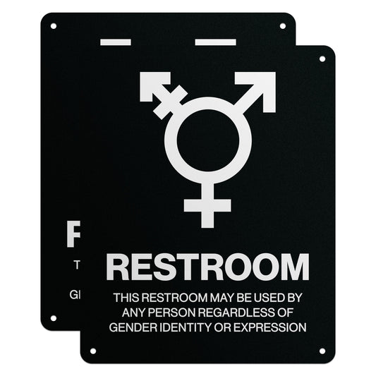8 x 10in Aluminum Sign: LGBTQ Restroom All Gender Welcome