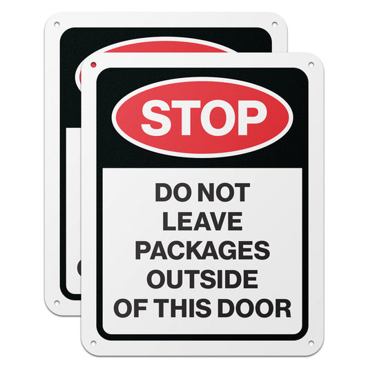 8 x 10in Delivery Sign: Stop Do Not Leave Packages Outside This Door