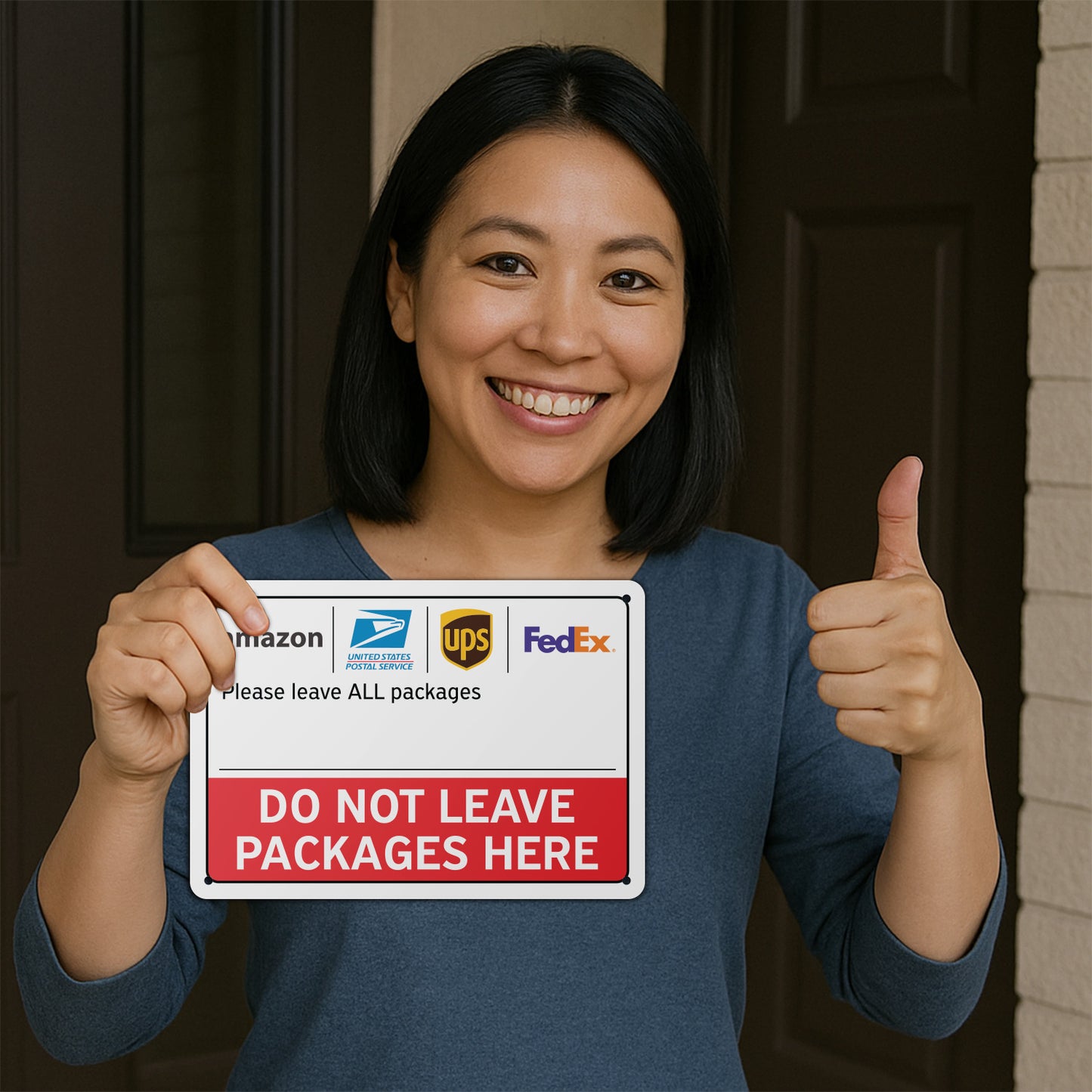 10 x 7in Delivery Instructions Sign: Do Not Leave Packages Here Notice