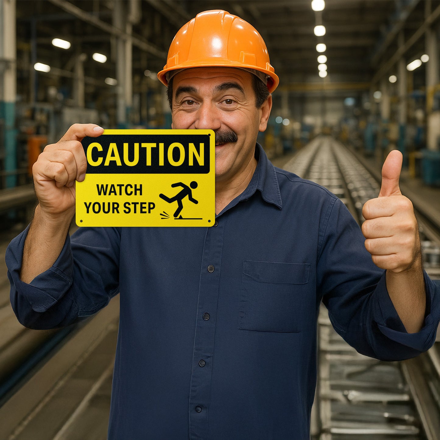 10 x 7in Safety Sign: Caution Watch Your Step