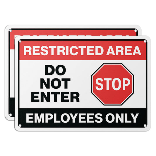 10 x 7in Do Not Enter Sign: Restricted Area, Employees Only