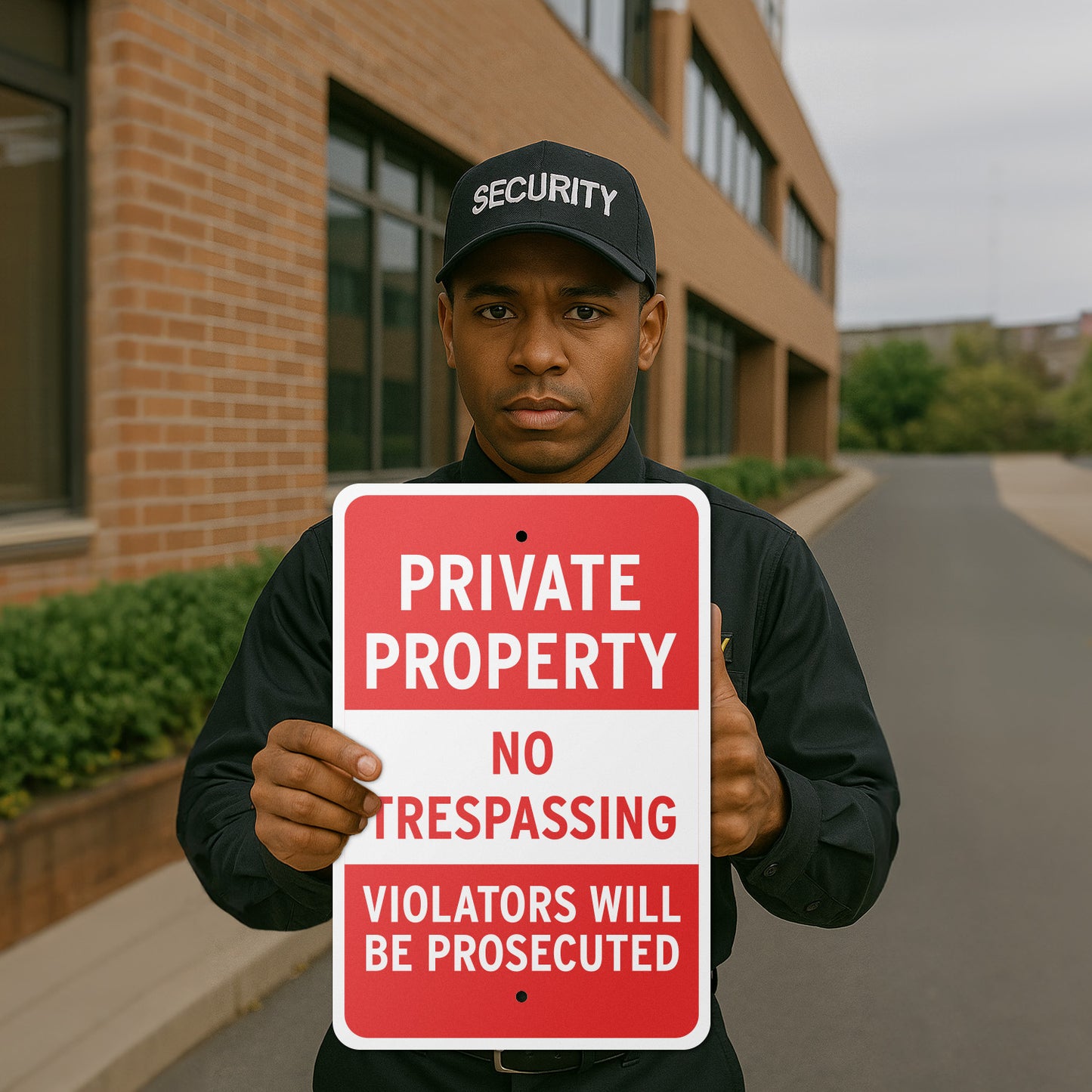 12 x 18in Security Sign: Private Property No Trespassing