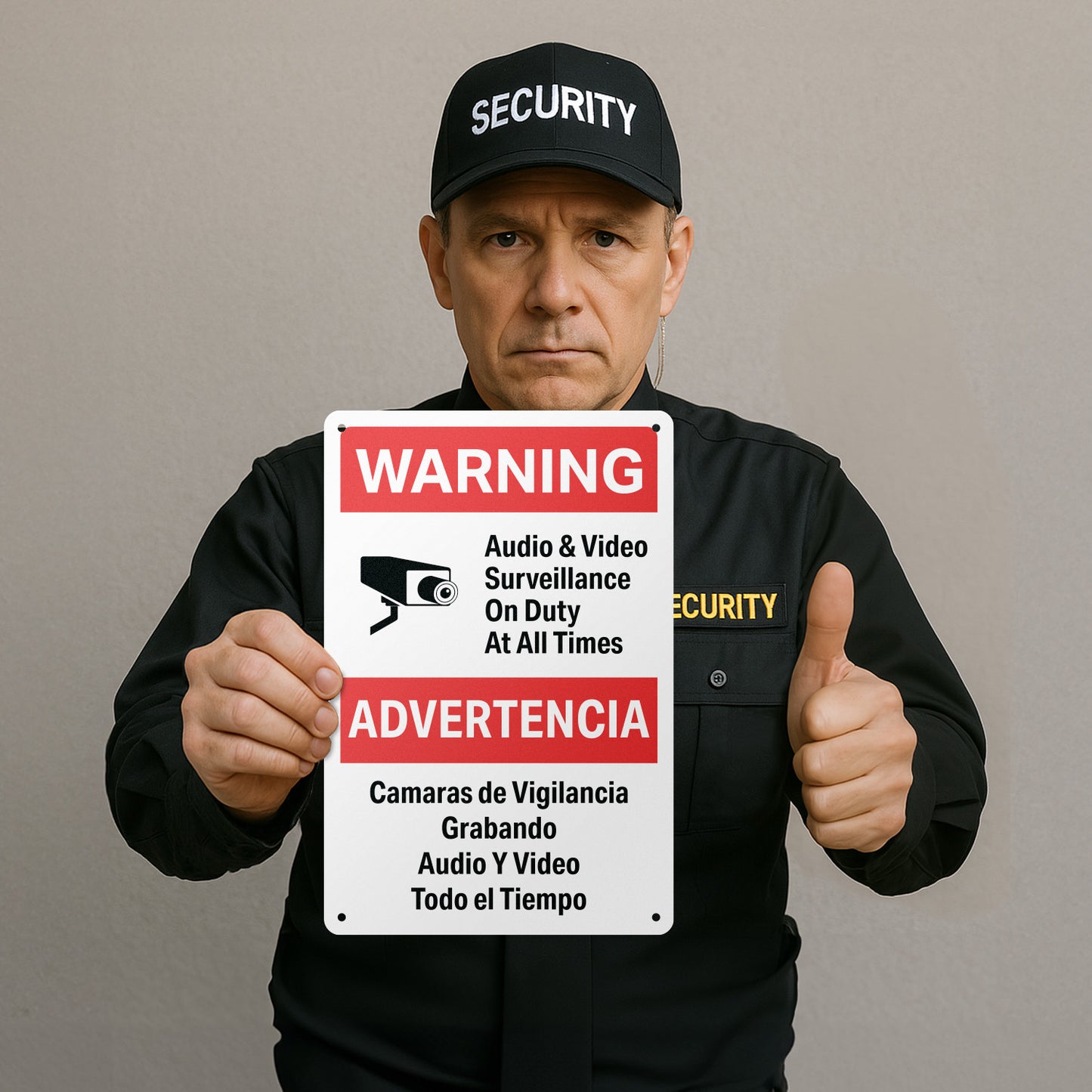 8 x 12in Aluminum Sign: Audio Video Surveillance Warning