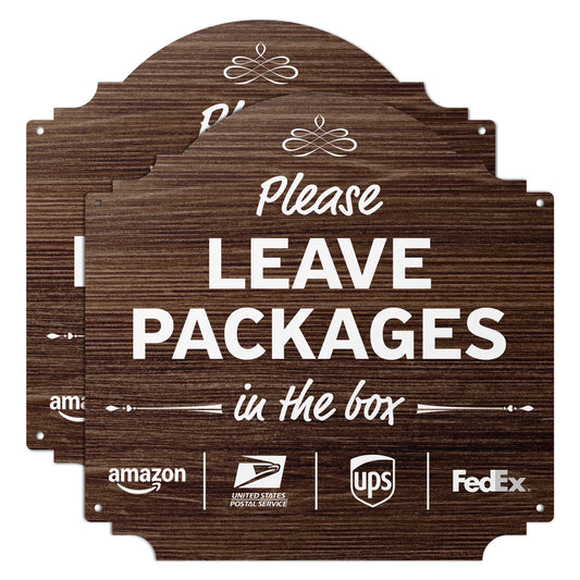 12 x 12in Yard Sign: Please Leave Packages In The Box (Delivery Guidance)