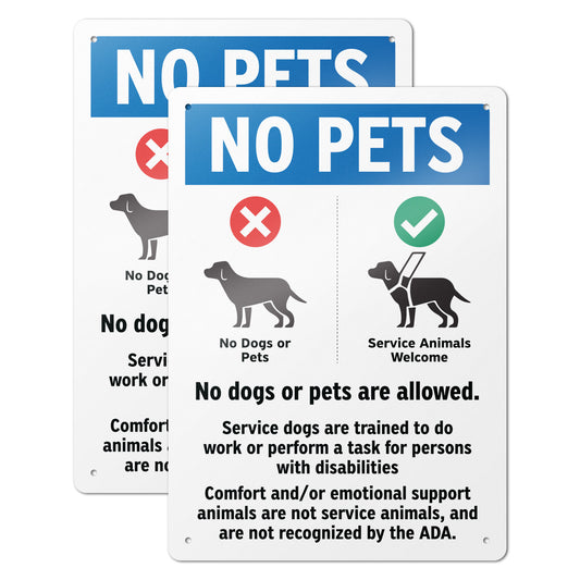 10 x 14in Aluminum Sign: No Pets Allowed