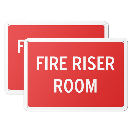 7 x 10in Aluminum Sign: Fire Riser Room Safety Warning