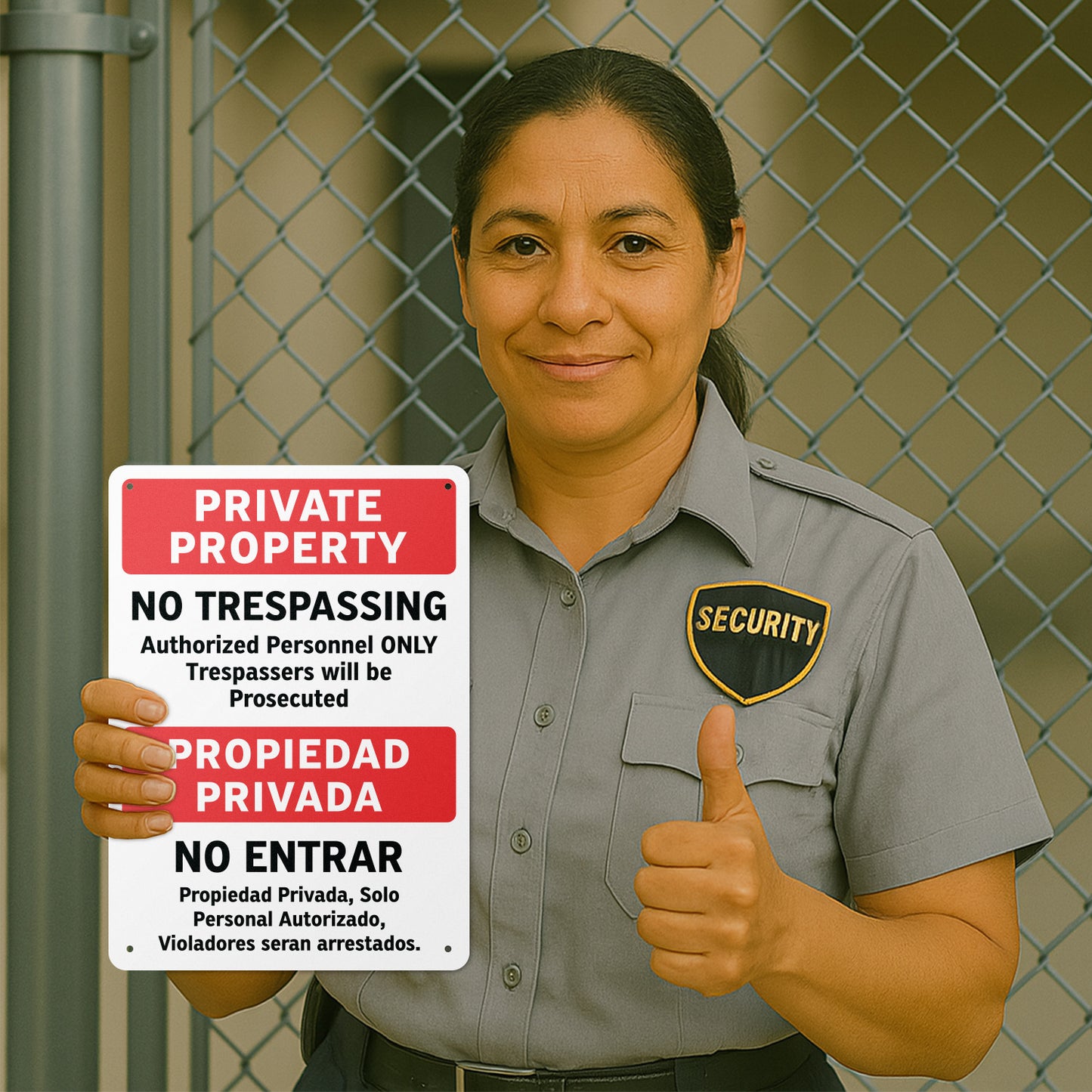10 x 14in Private Property No Trespassing Aluminum Sign