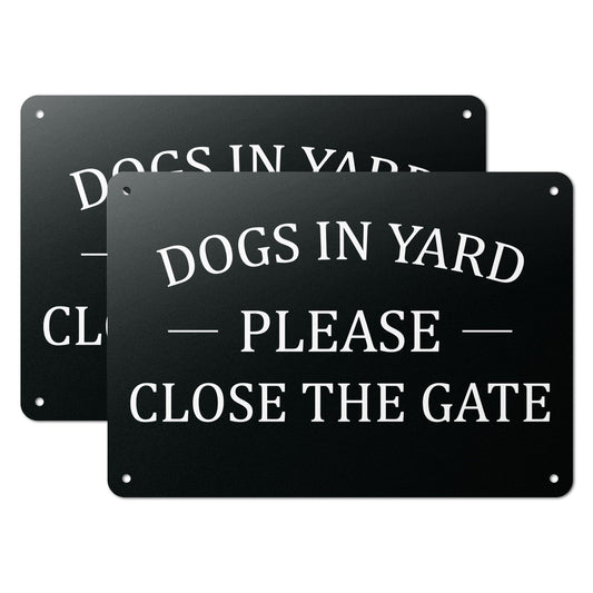 10 x 7in Dogs In Yard Sign: Please Close The Gate
