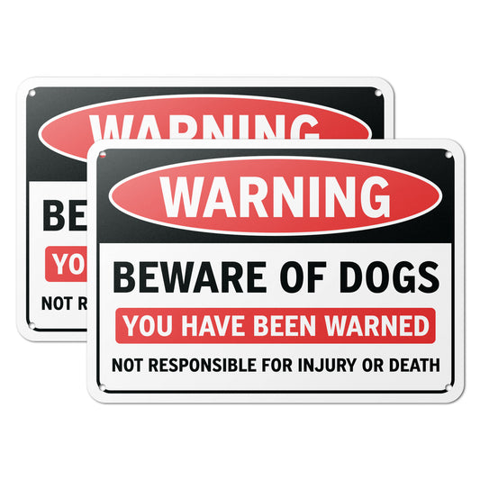 10 x 7in Yard Sign: Warning Beware of Dogs You Have Been Warned