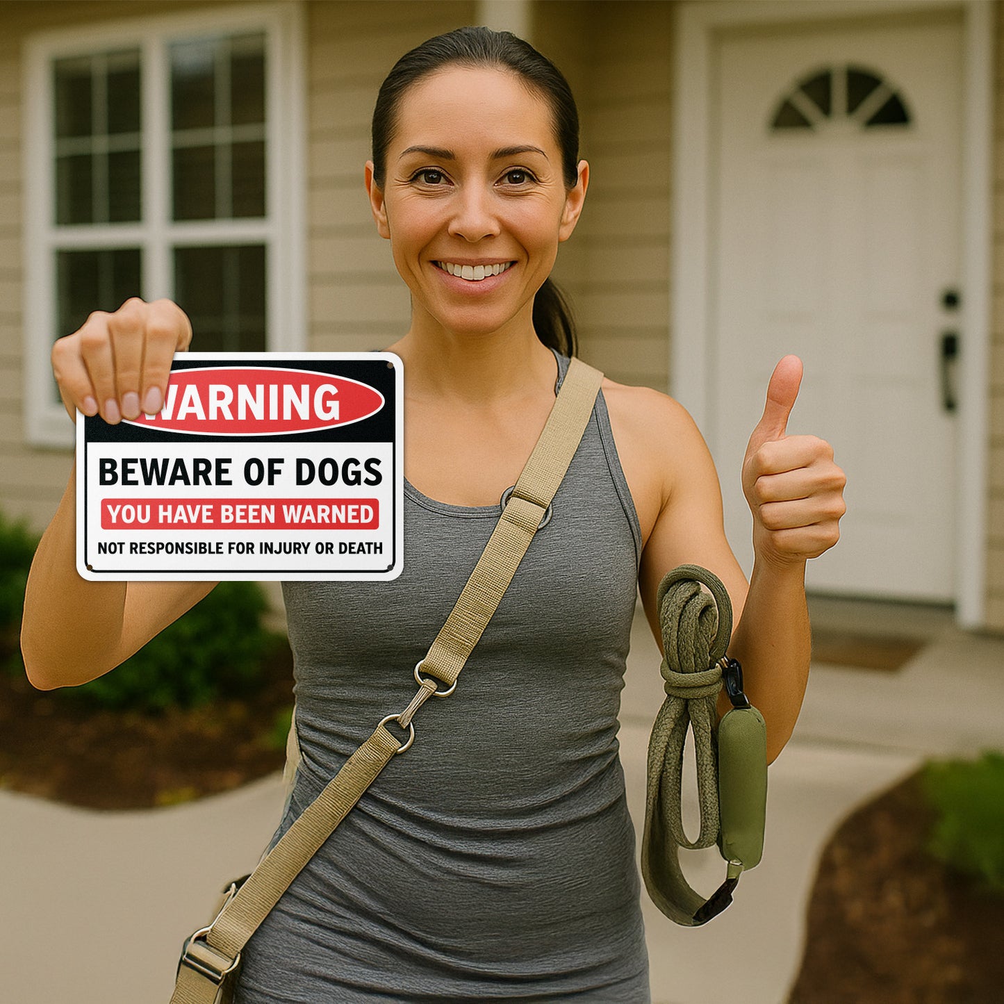 10 x 7in Yard Sign: Warning Beware of Dogs You Have Been Warned