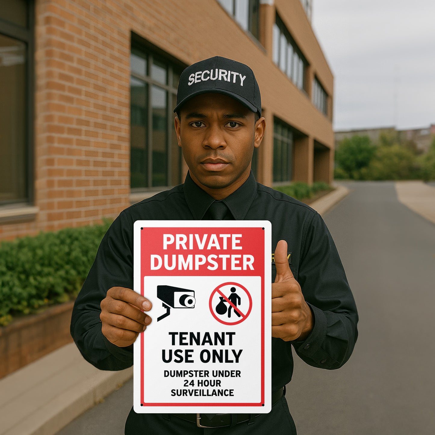 10 x 14in Aluminum Sign: Private Dumpster Tenant Use Only