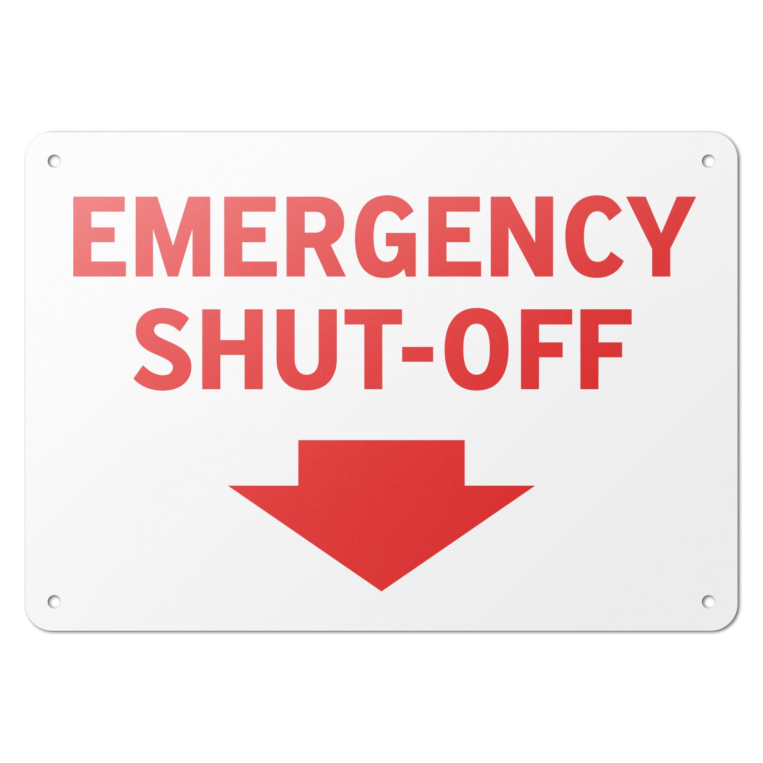 10 x 7in Safety Sign: Emergency Shut-Off with Arrow – 101SignCity