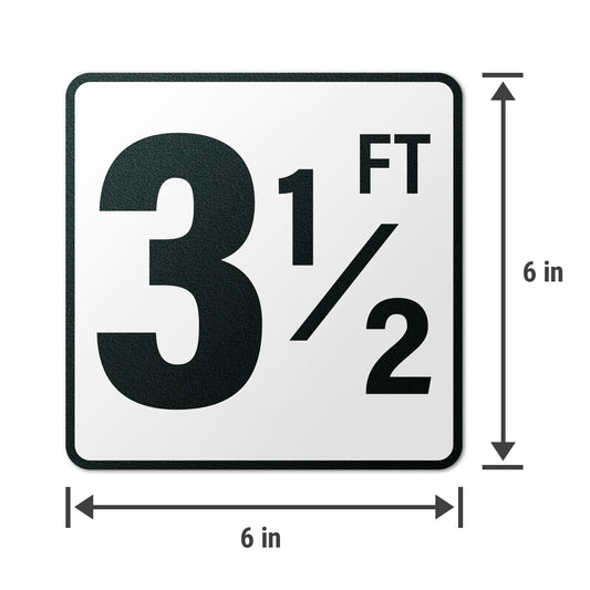 6 x 6in Floor Decal: 3.5 FT Depth Markers Pool Sign (2-Pack)
