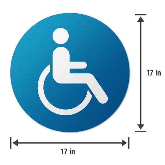 17 x 17in Floor Decals: Handicap Symbol (2-Pack)