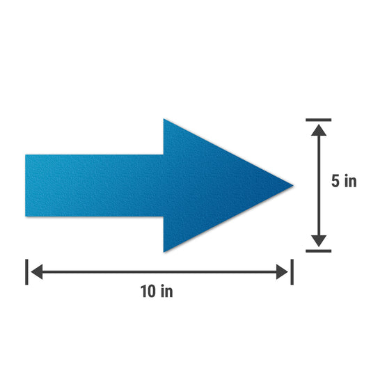 10 x 5in Floor Decals: Blue Arrow Directional Stickers (2-Pack)