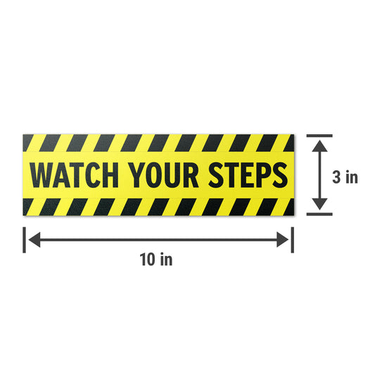 10 x 3in Floor Decals: Watch Your Step Sign (2-Pack)