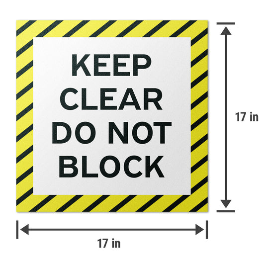 17 x 17in Floor Sticker: Keep Clear Do Not Block Sign (2-Pack)