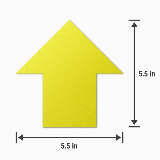5.5 x 5.5in Floor Sticker: Yellow Arrow Directional Decal