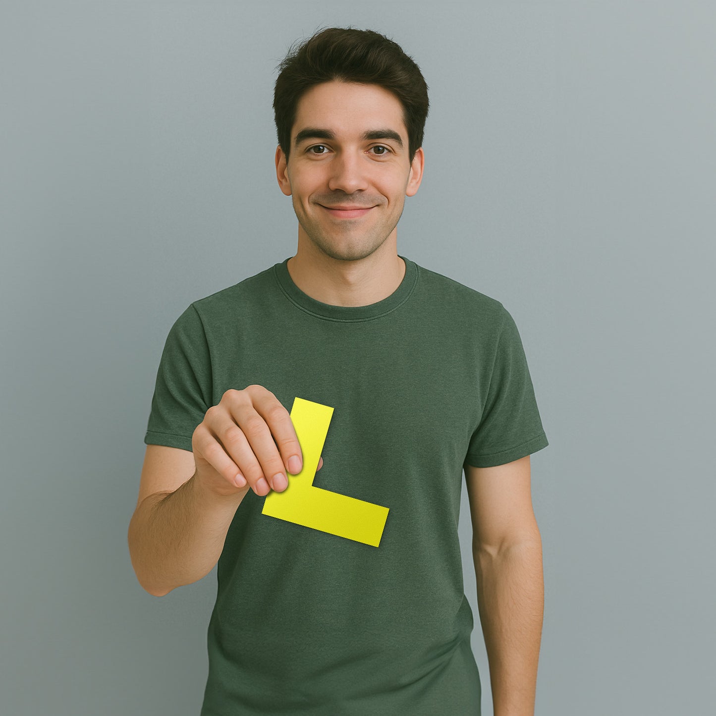 6 x 6in Floor Sticker: L-Shaped Yellow Label (2-Pack)