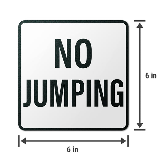 6 x 6in Floor Decals: No Jumping Pool Sign (2-Pack)
