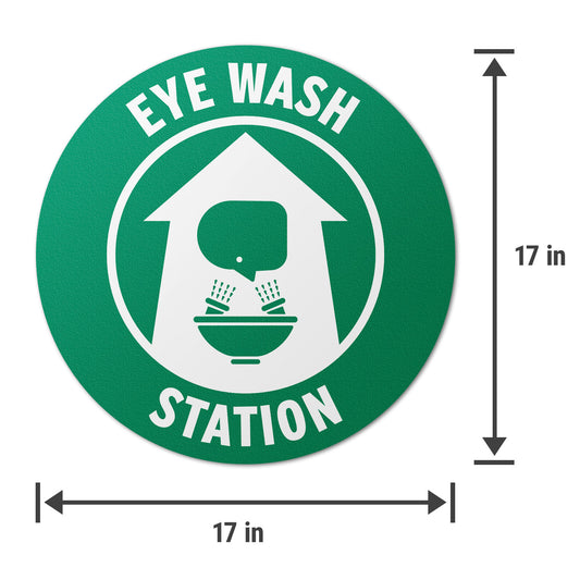 17 x 17in Floor Decals: Eye Wash Station Sign (2-Pack)