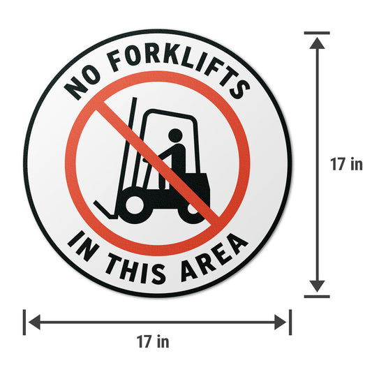 17 x 17in Floor Sticker: No Forklifts In This Area Sign (2 Pack)