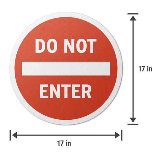 17 x 17in Floor Sticker: Do Not Enter Sign (2-Pack)