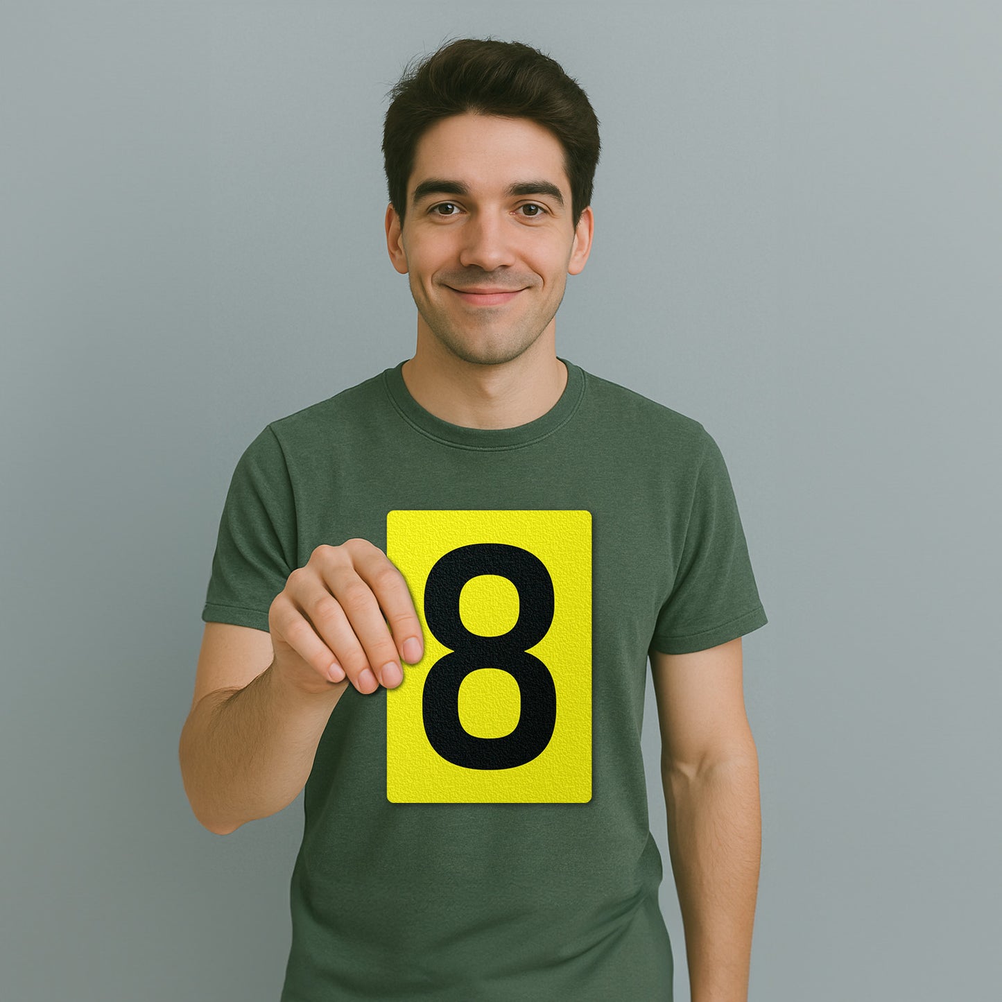 7 x 10in Floor Sticker: Number 8 Anti-Slip Decal
