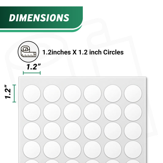 1.2in Blank Circle Labels: Laser & Inkjet Printable White Stickers (7200 Total)