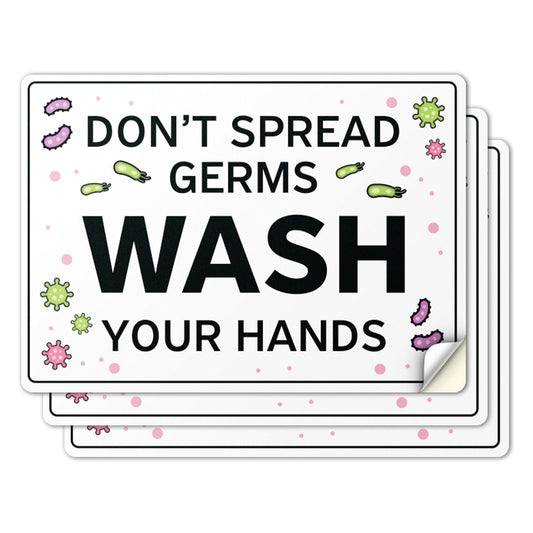 14 x 10in Hygiene Decal: Wash Your Hands Don't Spread Germs Warning