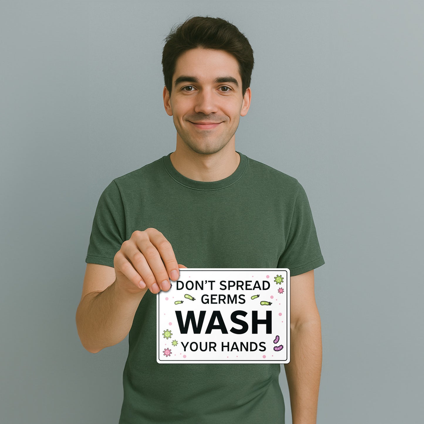 14 x 10in Hygiene Decal: Wash Your Hands Don't Spread Germs Warning